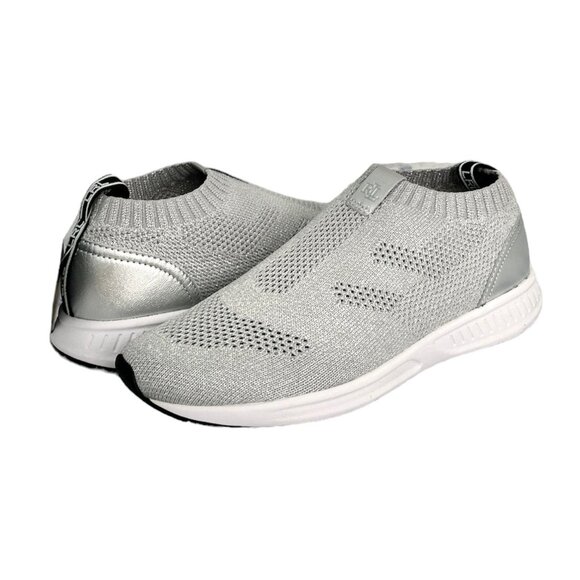 LAUREN RALPH LAUREN KACIE Comfort Flats Slip On Women's Sneakers Silver Metallic - Picture 10 of 11
